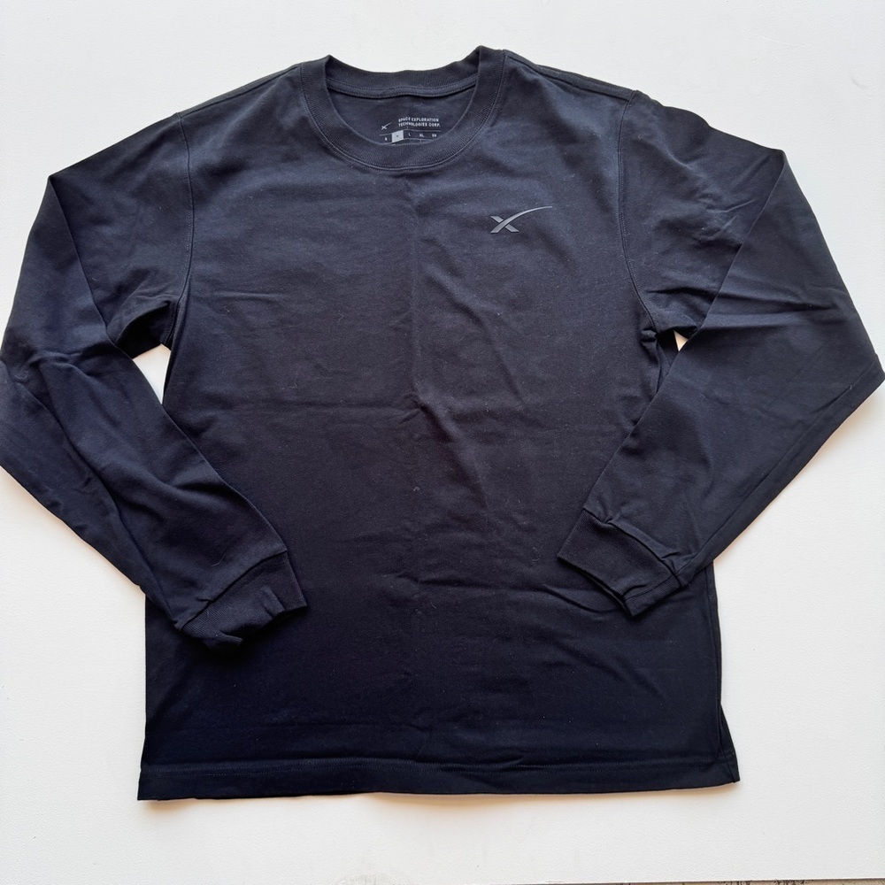 SpaceX - Official Merchandise Logo Long Sleeve Crew Neck Tee in Black